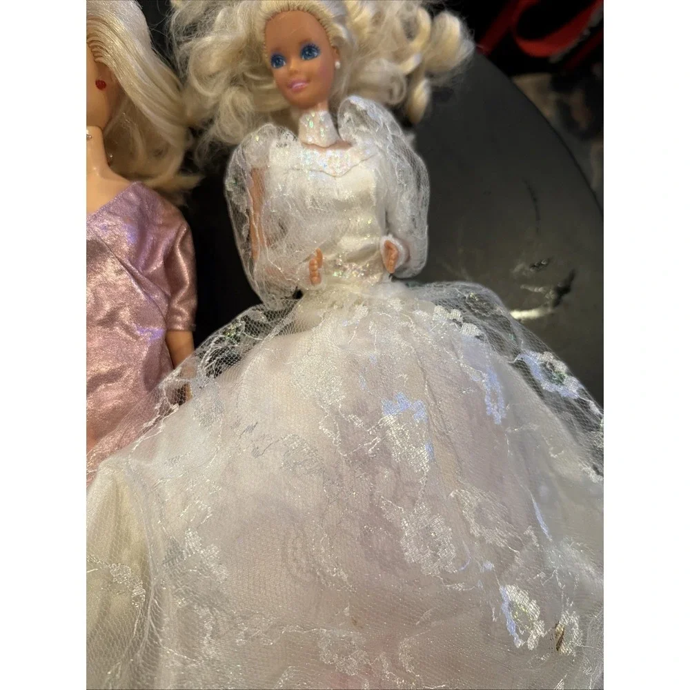 Vintage 1980s Doll Lot 1985 Hasbro Jem Jerrica & 1989 Wedding Fantasy Barbie